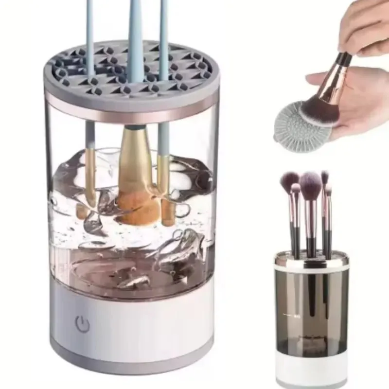 Portable USB Rechargeable Electric Makeup Brush Machine Efficient Automatic for Home Travel Cosmetic Brushes Deep Cleaning Tools — image 6