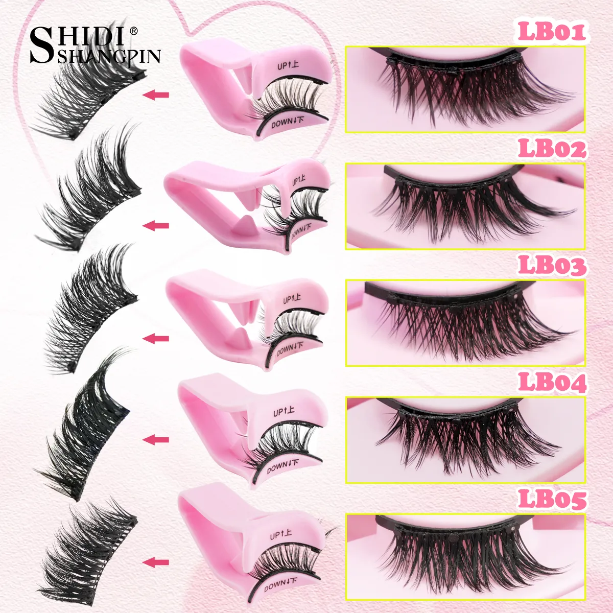 Magnetic Eyelashes 1Pair No Glue Needed 3D Natural Wispy Fake Lashes With Clip Reusable Women Beauty Eye Makeup