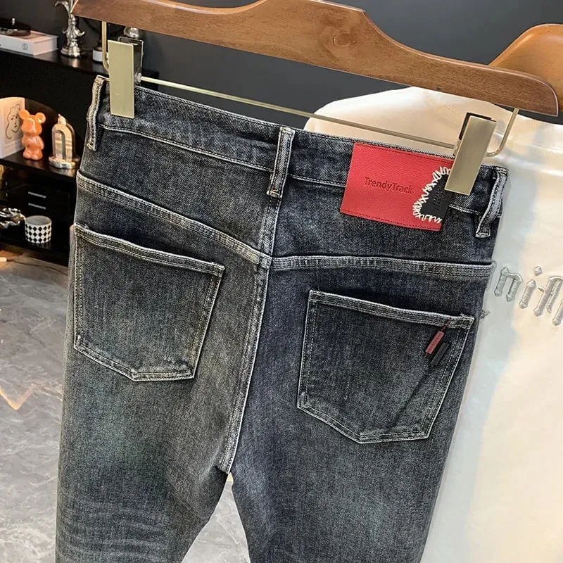2025 New Micro Haren Conical Jeans for Men's Autumn Trendy Versatile Casual Elastic Loose Small Legged Pants — image 1