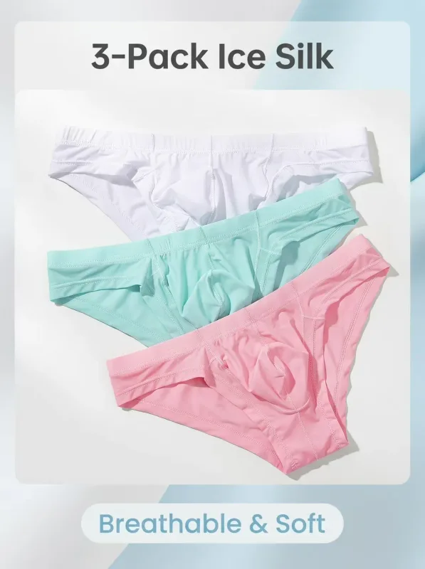3PCS Men's briefs briefs Men's sensible pouch sports wicking sweat breathable mid-waist shorts