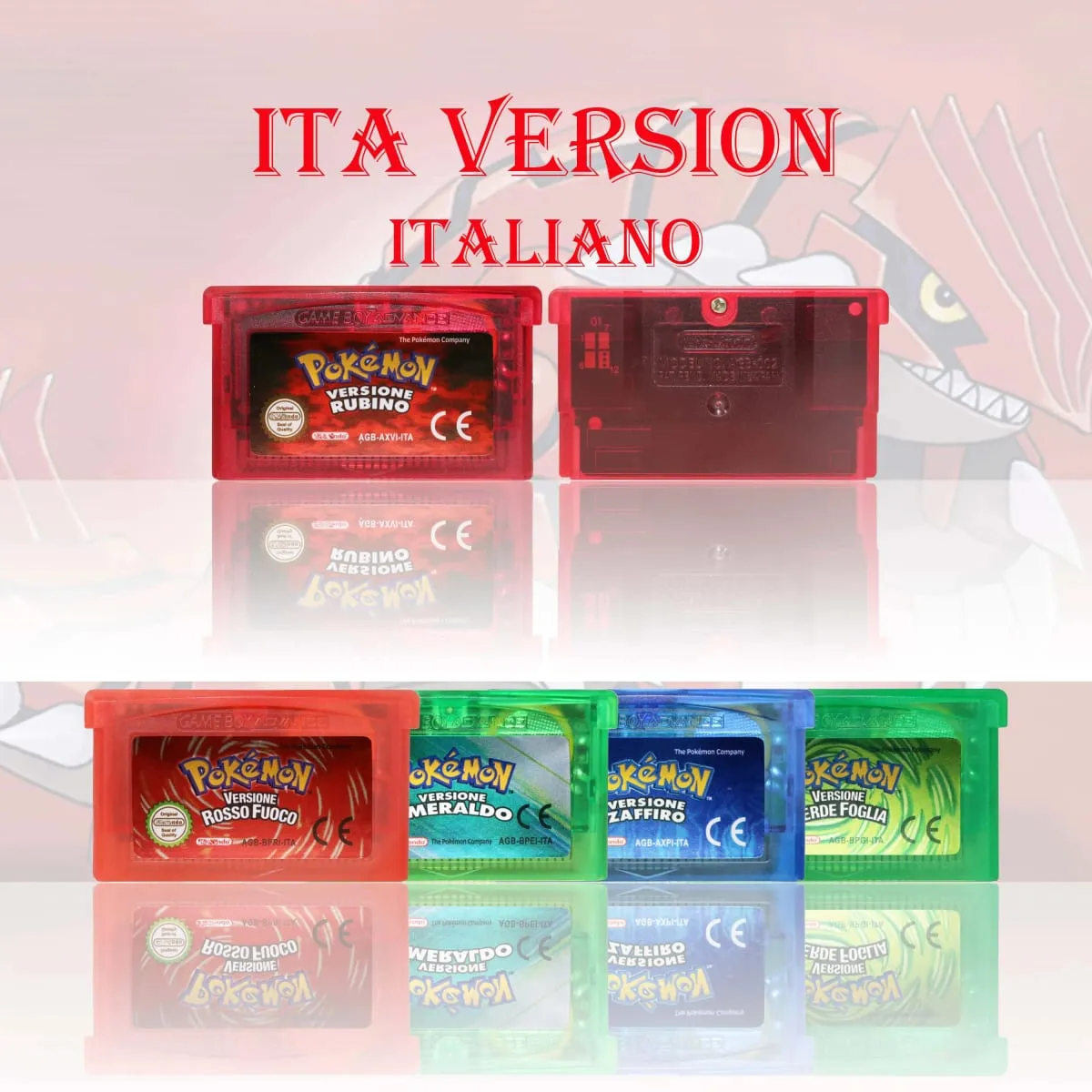 GBA/GBC ITA Version Pokemon Rubino/Zaffiro/Smeraldo/Cristallo/Verde Game Cartridge Video Game Card High Quality with Battery — image 3