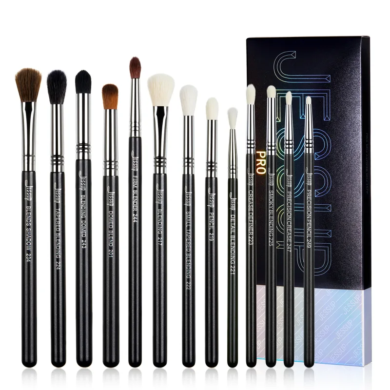 Jessup Augenbrauenpinsel-Set, 3-teilig, Pro-Augenbrauenpinsel, synthetischer Brauenformer/schlanker, flacher, abgewinkelter Brauenpinsel/Präzisionsdefinition T326