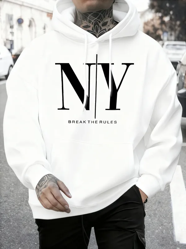 Break The Rules Yes No Prints Autumn Fleece Sweatshirts Men'S Soft Jogging Hoodie Street Comfy Pullovers Sport Loose Sportswears — image 11