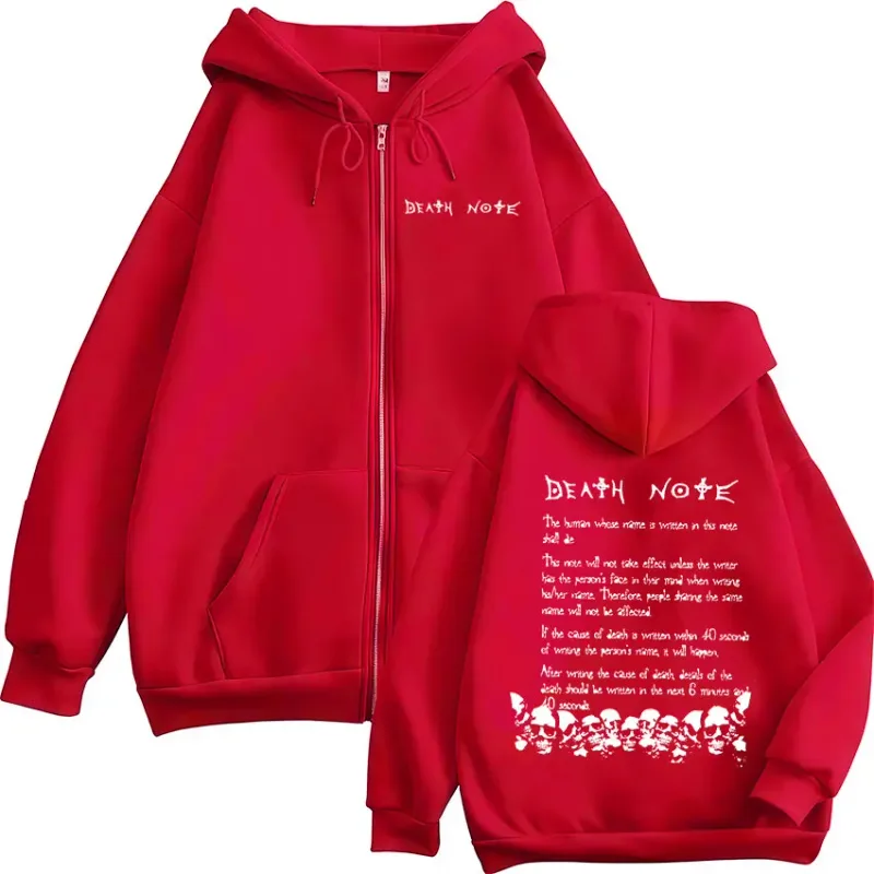 Anime Death Note Rem Ryuk Zipper Hoodies Men's Women Clothing Fashion Casual Long Sleeve Zip Up Hooded Sweatshirts Jacket Coat — image 5