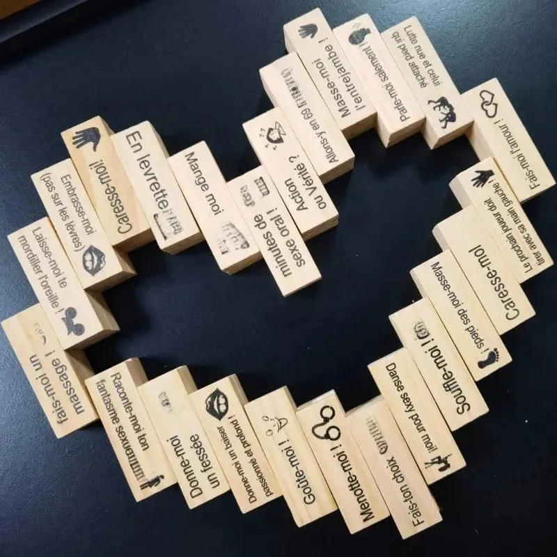 48Pcs Wooden Sex Block Tumbling Tower Stacking GamesGame For Adults Sex Toys Valentine For Couples Erotica Party SM Block — image 2