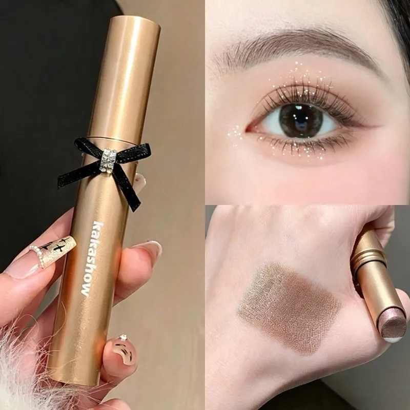 1 Set Three Color Gradient Eye Shadow Makeup Stick Waterproof and Sweat Proof Easy To Smudge Pearlescent Fine Shiny Eye Shadow — image 5