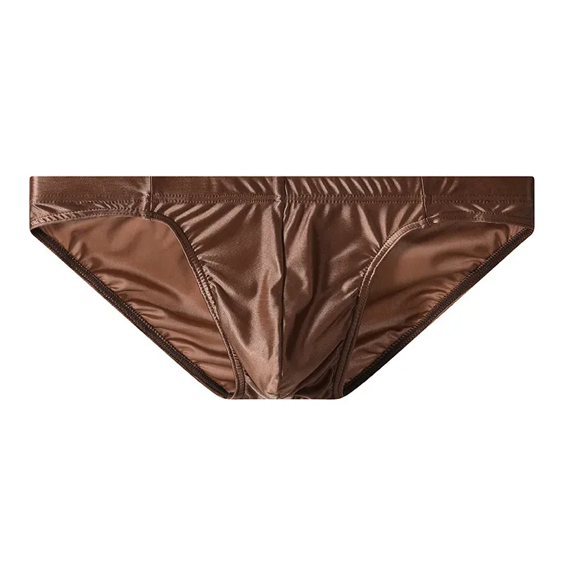 Luxury Satin-like Men Underwear Ice Silk Thin Smooth Briefs Sexy Breathable Underpants U Bulge Pouch Quick Drying Panties Cuecas — image 22