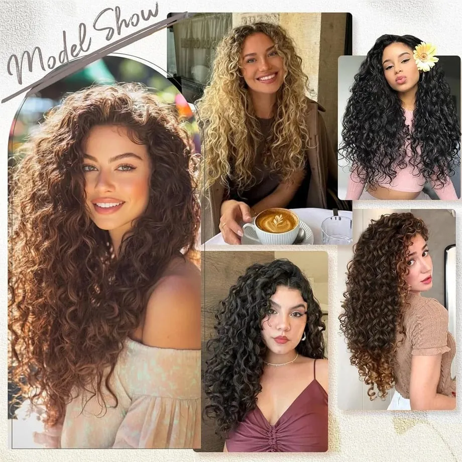 9pcs Clip in Hair Extensions 22 Inch Curly Wavy Hair Extension Loose Long Soft Synthetic Hairpieces for Women Daily Hairstyle — image 7