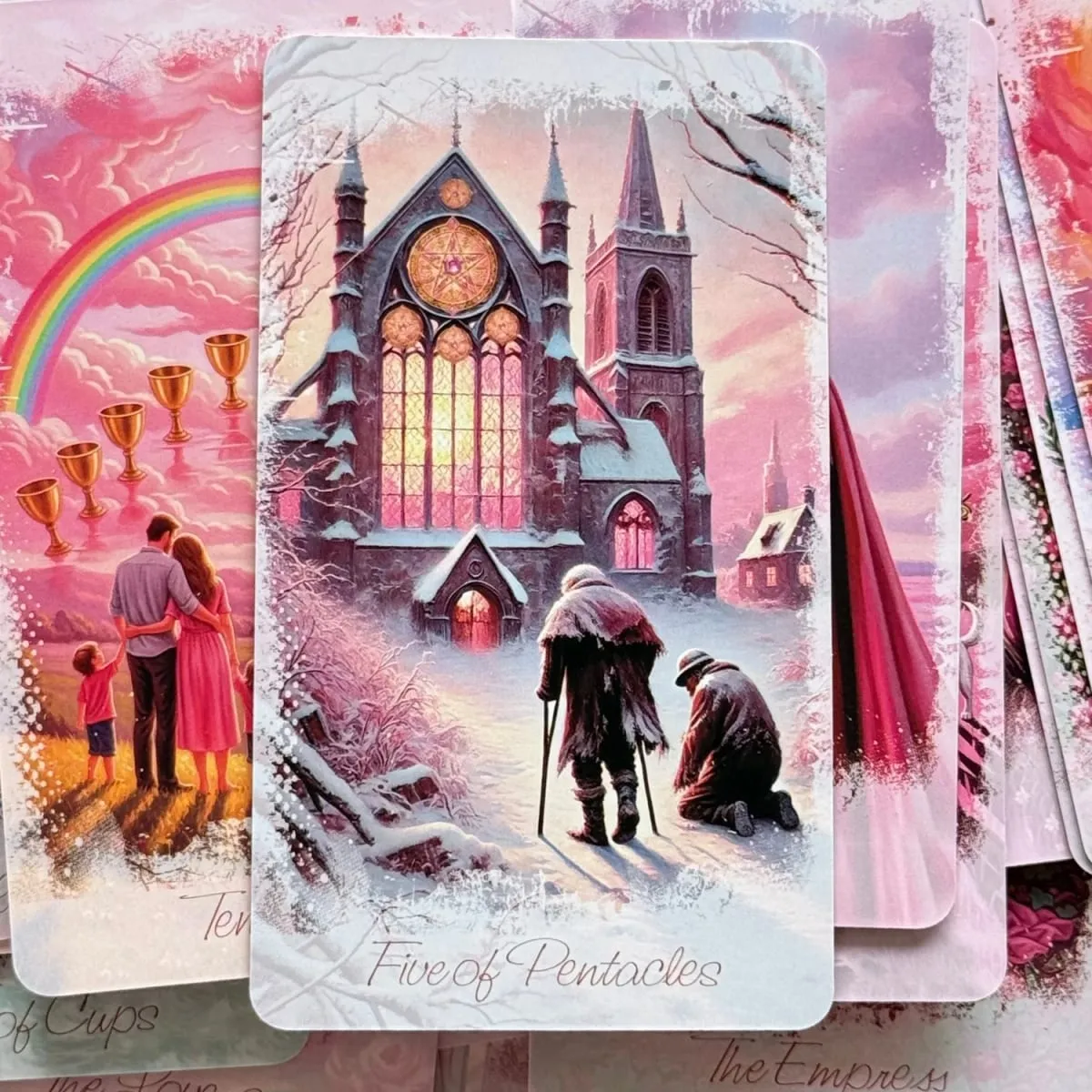 Romantic Tarot Cards in Metal Box With Paper Guidebook 12*7cm Rose Series Divine Guidance Board Games — image 4