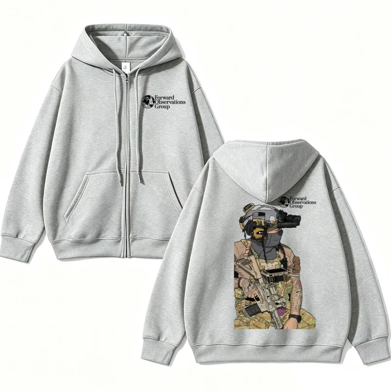 Forward Observations Group Graphi Zip Up Hoodie Fashion Skeleton Gothic Sportwear Men Women Fleece Loose Jackets Streetwear Male — image 14