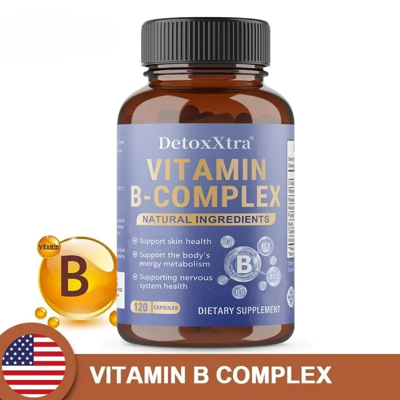 Vitamin B Complex Capsules Relieve Stress Energy Metabolism Nervous System & Immune Wellness Support Vegetable Capsules — image 1