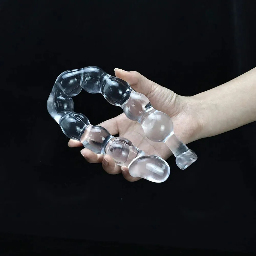 40cm Glass Dildo Artificial Penis Dick Crystal Anal Bead Butt Plug Prostate Massage Masturbate Sex Toy For Adult Women — image 5