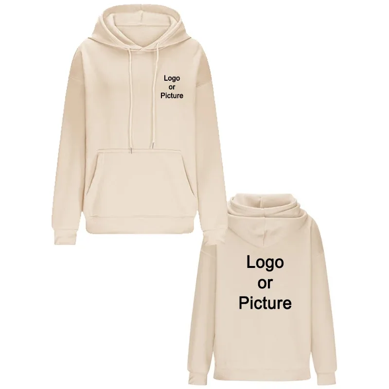 Reka bentuk DIY Oversize Hoodies Fesyen Wanita Disesuaikan Cetak Longgar Lengan Panjang Bahu Drop Cuff Sweathsirts Pullovers Sudadera