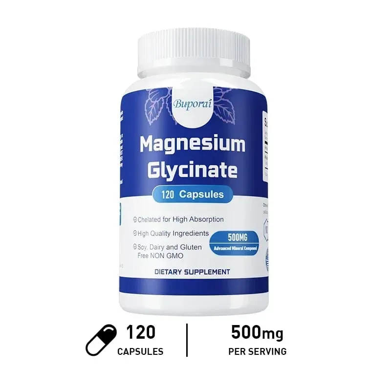 Glicinato di magnesio - Supporta la salute dei nervi, del cuore e dei muscoli Aiuta in caso di stress La qualità del sonno Supporta il recupero dei muscoli