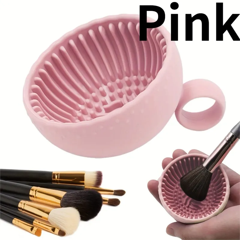 Silicone Makeup Brush Cleaner Bowl 1pcs Unscented Brush Cleaning Mat with Scrubber Pad for Eyebrow Blush Facial & Eye Brushes — image 8
