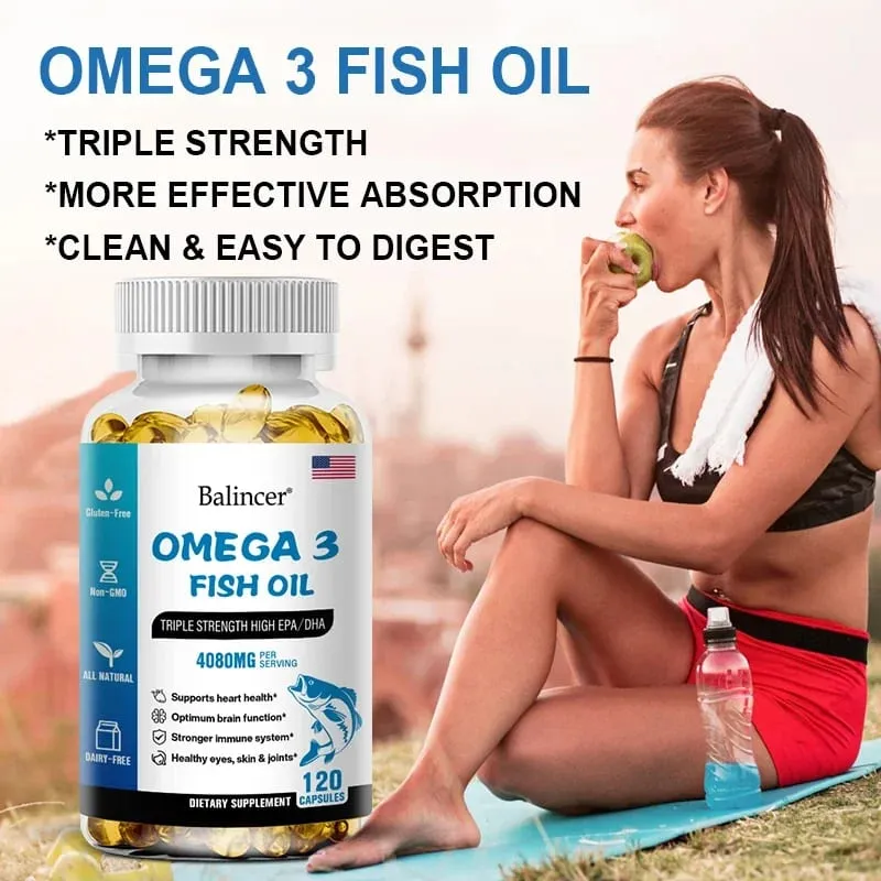バリンサー 天然オメガ 3 魚油ソフトジェル - トリプル強度高 EPA 1200mg DHA 900mg 非遺伝子組み換えグルテンフリー栄養補助食品 — image 5