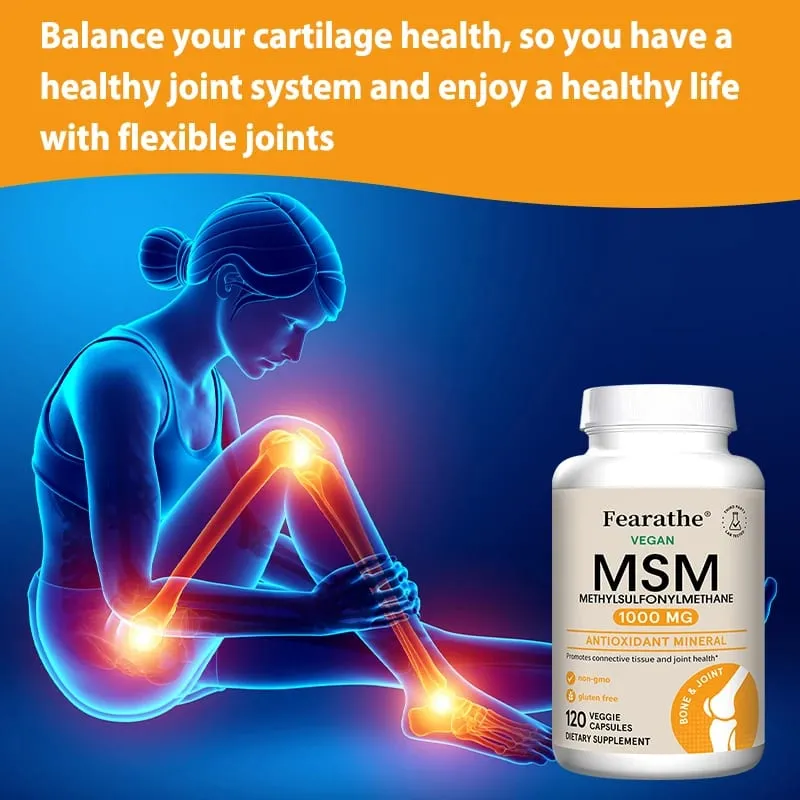 MSM 1000 Mg - 120 Veggie Capsules - Methylsulfonylmethane - Dietary Supplement Antioxidant Supports & Strengthens Joints — image 4