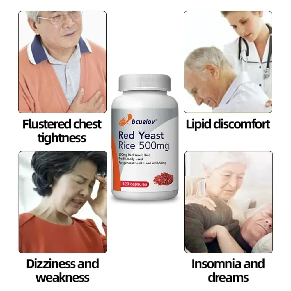 Red Yeast Rice Extract 500 Mg Vegetarian– Advanced Healthy Heart Formula for Cardiovascular Health Supplement