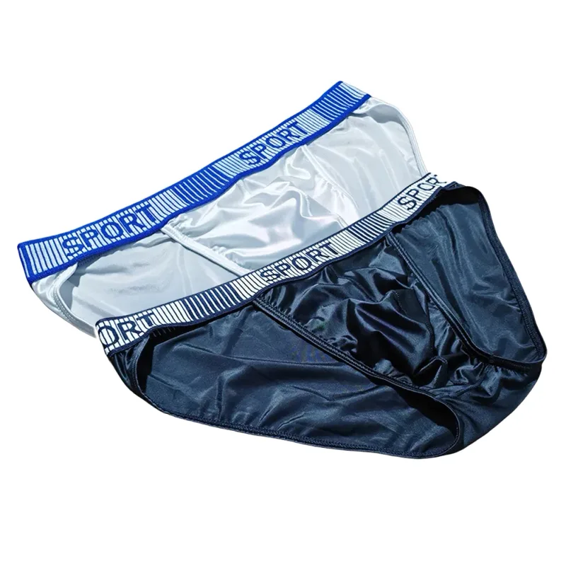 Slip da uomo a forcella alta Vita media Elastico traspirante Mutande convesse a U Intimo da uomo in seta di ghiaccio Pantaloncini aderenti setosi — image 8