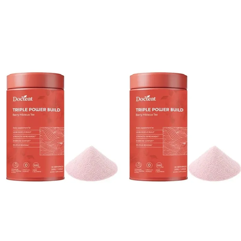 Docteat Berry Hibiscus Tea Creatine Powder with Creatine HCL and L-Glutamine Supports Hydration and Electrolytes 30 Servings — image 8