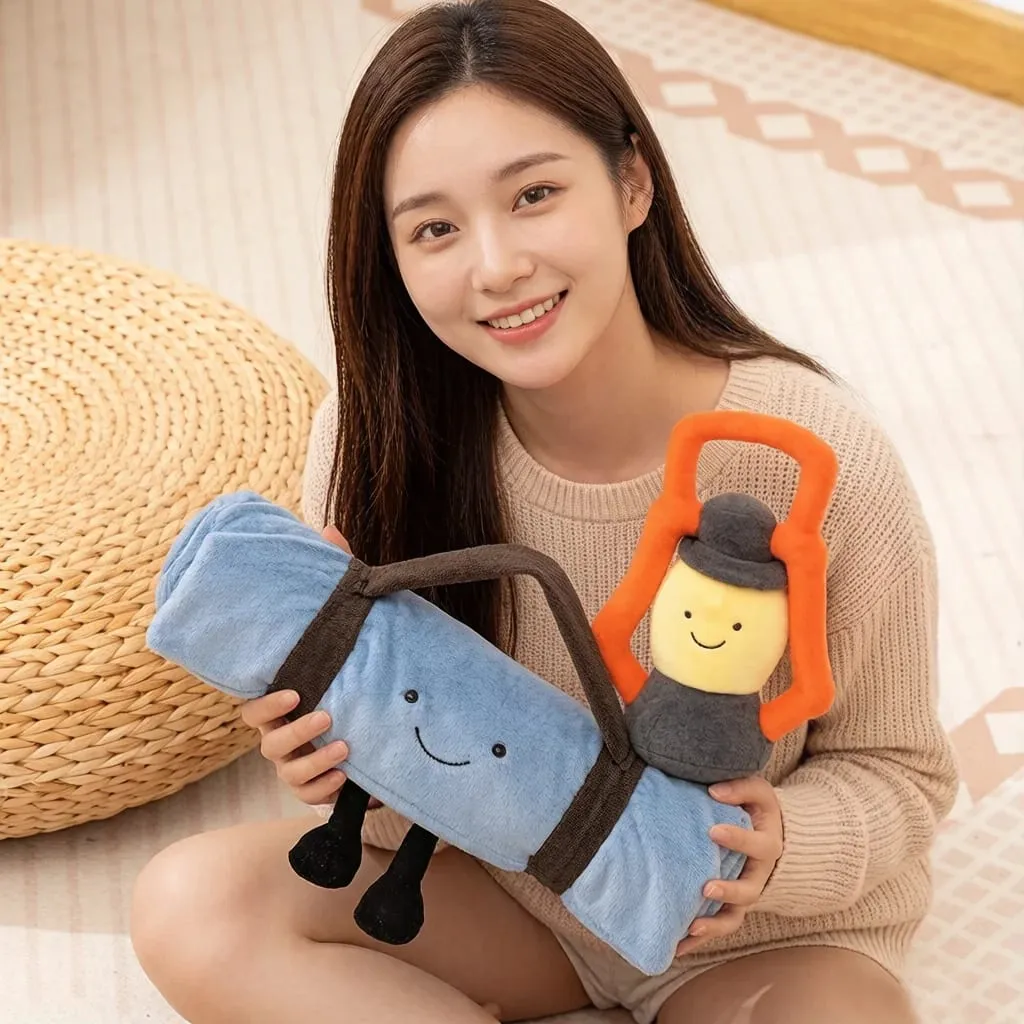 Outdoor Humanoid Camping Light Mat Plush Pillow Stuffed Kawaii Plushie Decor Gift