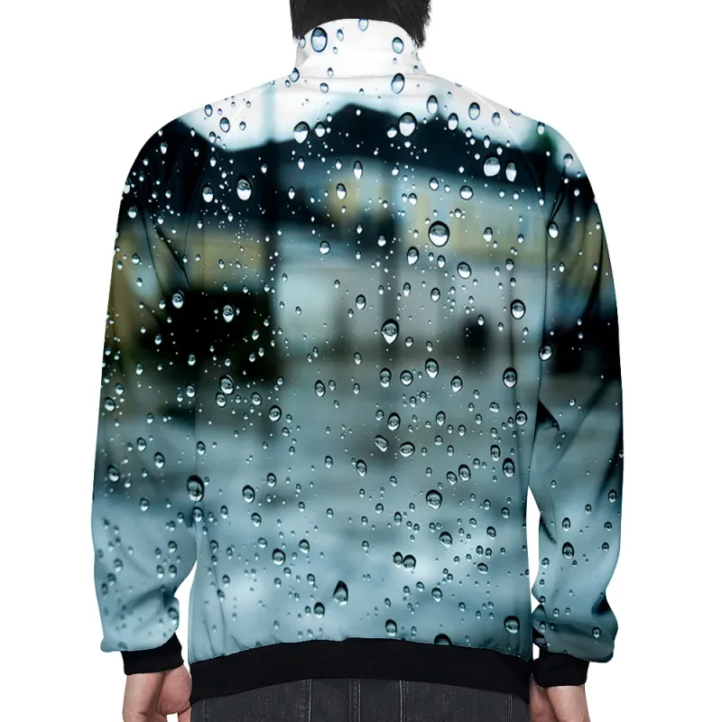Harajuku Popular Rain 3D Print Zipper Raglan Jacket Windbreaker Boys/Girls Comfortable Stand Collar Jackets Coats — image 4