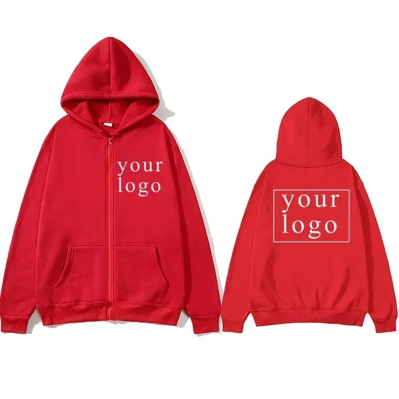 Lelaki Wanita Baharu DIY Zip kardigan hoodie 2025 Fesyen Baharu Rekaan Sendiri Logo Jenama/Gambar Tersuai Diperibadikan Di Mana-mana