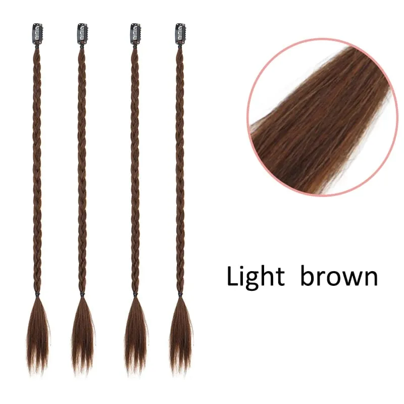 4pcs 20"Long Synthetic Clip-In Box Braid Hairpiece Extension Boho Hairstyle High-Temperature Fiber Daily Costume Party K-POP — image 12