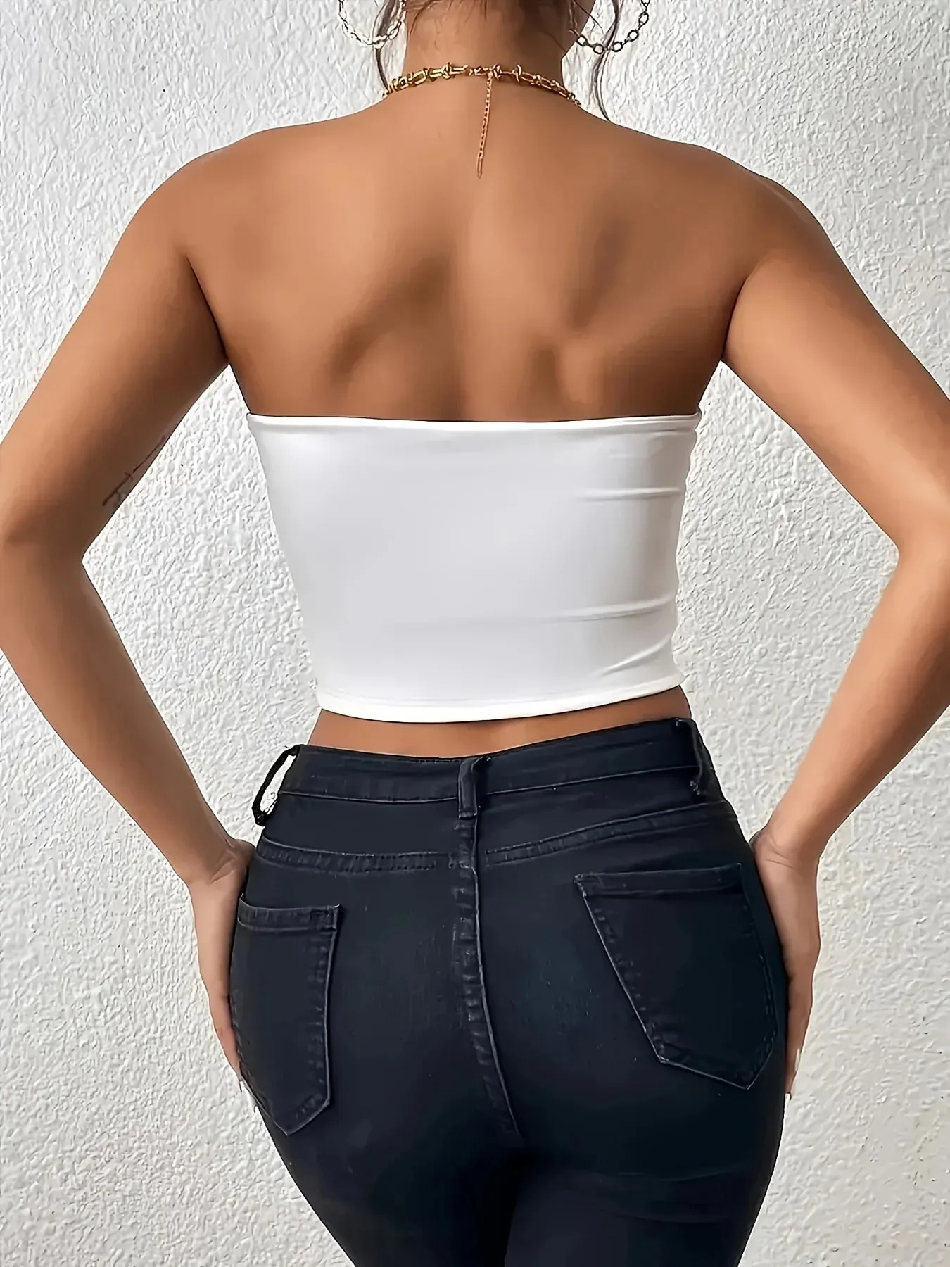 Y2K Style Tube Top Fashion Strawberry Print Strapless Crop Top Casual Short Blouse for Spring and Summer Women'S Clothing — image 2