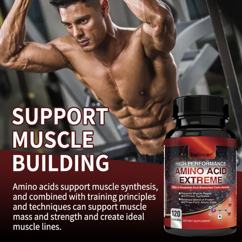 Amino Acid - High Performance Branch Chain Amino Acid Formula 120 Capsules - Muscle Building Post Workout Supplement — image 6