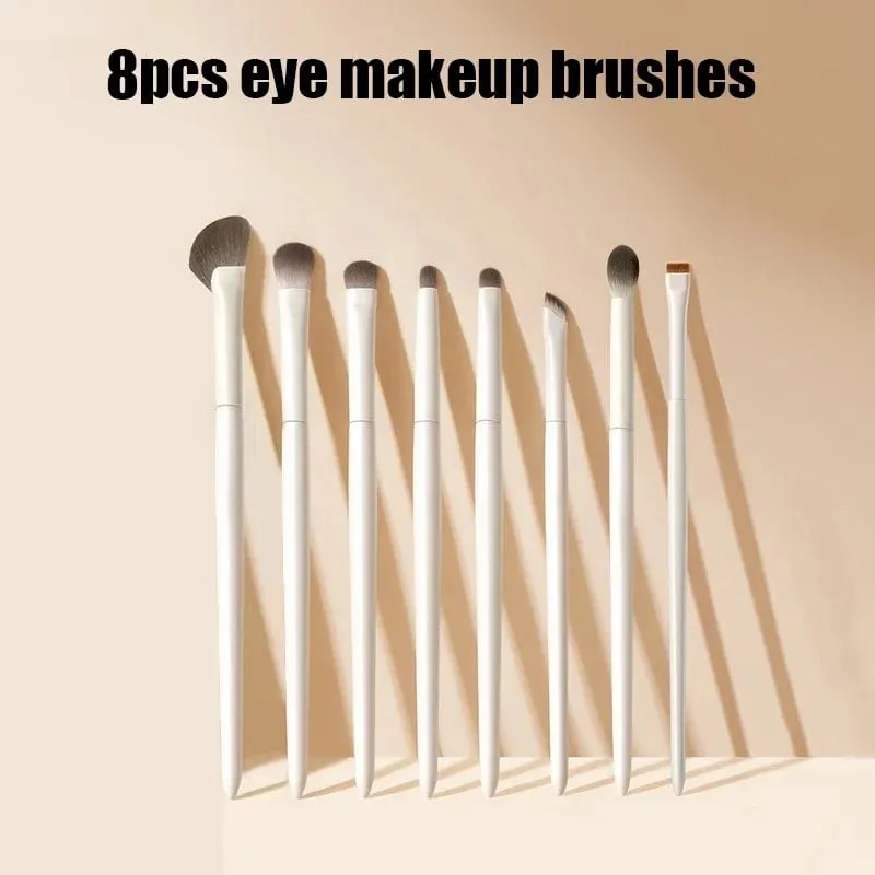 5/6/8/10pcs Natural Eye Makeup Brushes Set Detail Eyeshadow Brush Makeup Brush White Ultra Soft Eyeshadow Eyeliner Makeup Tool — image 9
