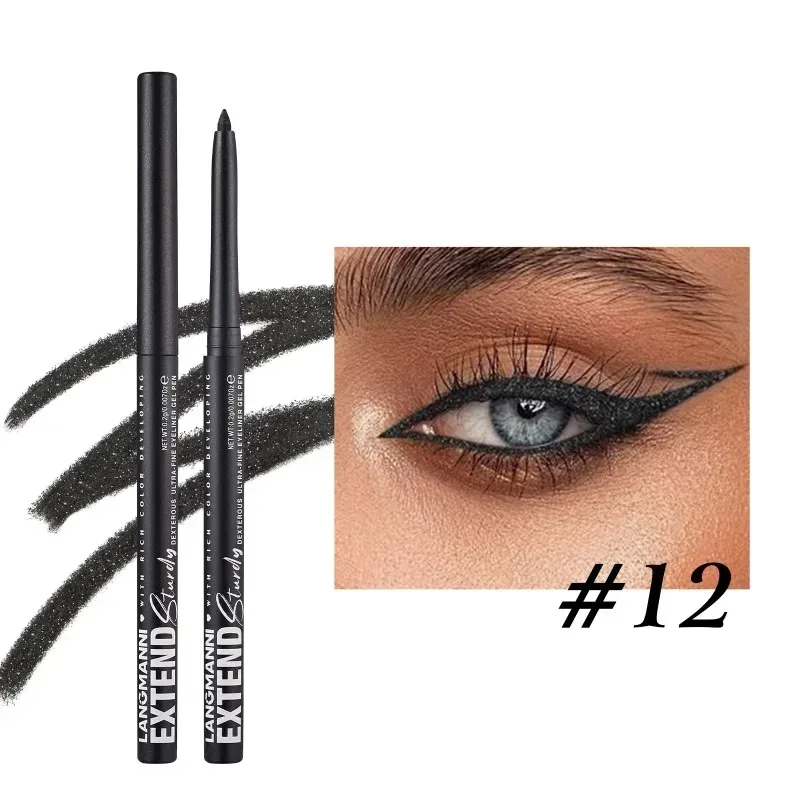 Glide-On Gel Eyeliner Pencil Ultra-Smooth Waterproof Lasting Liner for Waterline & Lash Line Fade-Resistant All-Day Wear Makeup