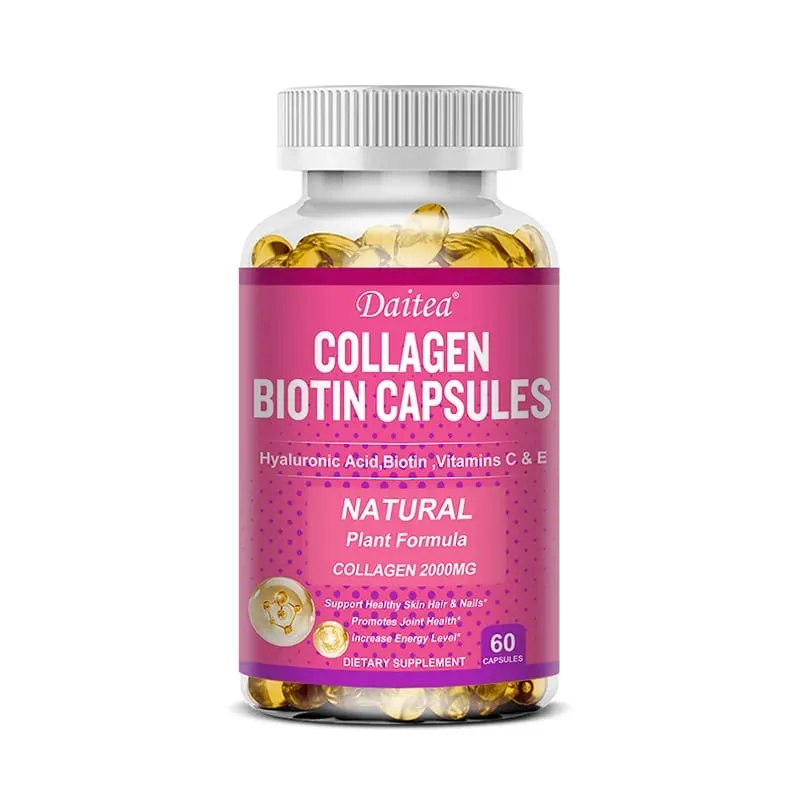 Les capsules de biotine de collagène Daitea soutiennent une peau saine, des articulations, des cheveux et des ongles, antioxydantes et sans OGM. — image 8