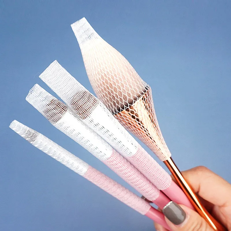 【M】20Pcs Mesh Flexible Net Protectors Cover Sheath Beauty White Cosmetic Make Up Brushes Guards Convenient Tool — image 4
