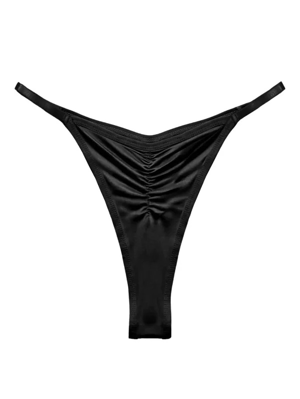 1pc Men's High Slit Ruched Thong - Ice Silky Smooth Semi Sheer, Ultra Sexy Breathable No-Stick Soft Casual Men Underwear — image 8