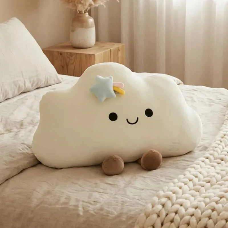 55*45CM Nordic Style Fluffly Soft White Blue Pink Weather Cloud Plush Toys Creative Stuffed Simulation Throw Pillow Sofa Cushion — image 11