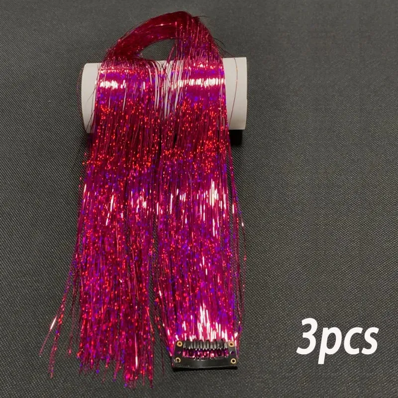 24Inch Synthetic 3pcs/set Long Straight Clip in Hair Extensions Highlights Colored Party Multi-Colors Hairpieces for Women Daily — image 13
