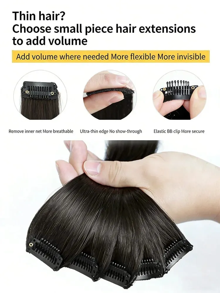 5Pcs 60cm Clip In Hair Extensions Human Hair For Adding Volumesyntheticsynthetic — image 4