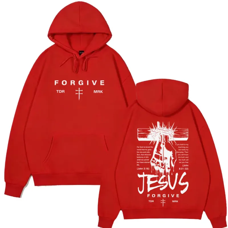 Jesus Forgive Fashion Graphic Hoodie Men Women Vintage Clothing Pullover Winter Long Sleeves Loose Casual Oversized Sweatshirts — image 9