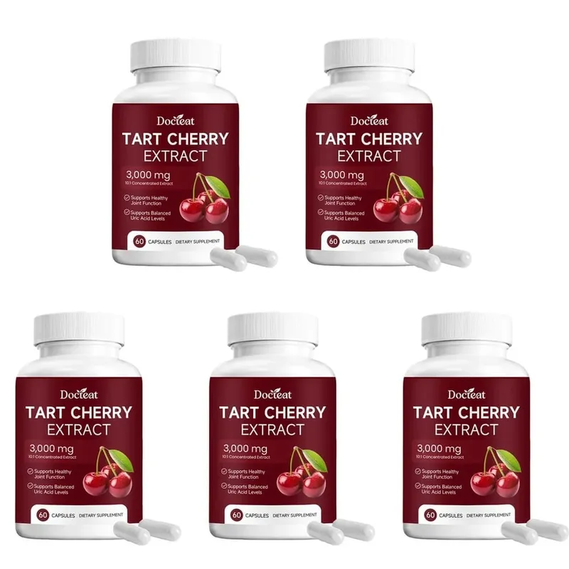 Docteat Tart Cherry Extract Capsules Supports Balanced Uric Acid Levels and Post-Exercise Recovery Comfort 10:1 60 Capsules — image 11