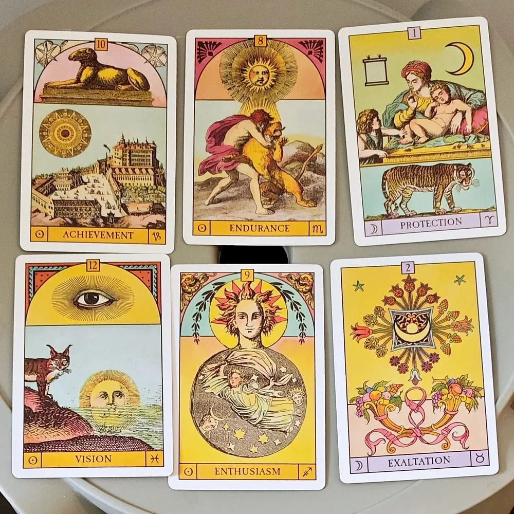 10*6.5cm Oracle of The Radiant Sun 84 Pcs Double-embossed Astrology Cards in Rigid Box Vintage Illustrations
