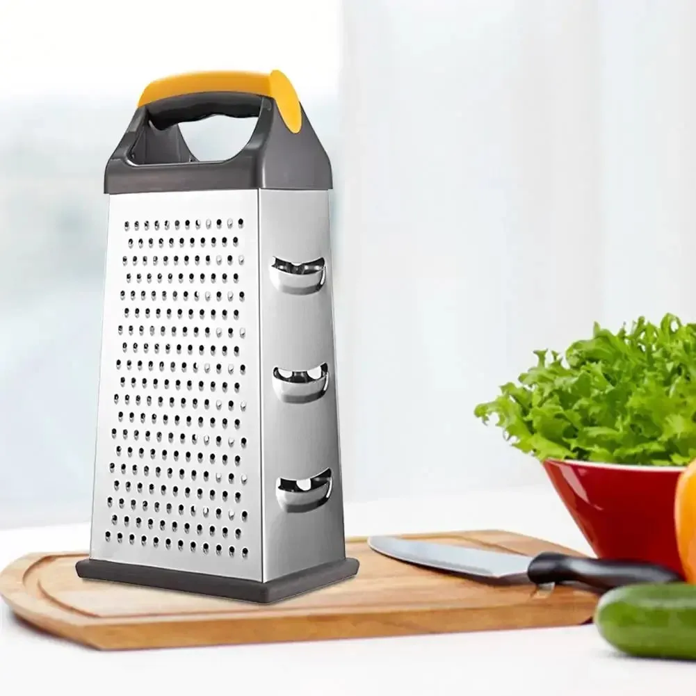 4-Sided Boxed Grater Sturdy Vegetable Peeling Tool Silver Color Multi-face Grater — image 2