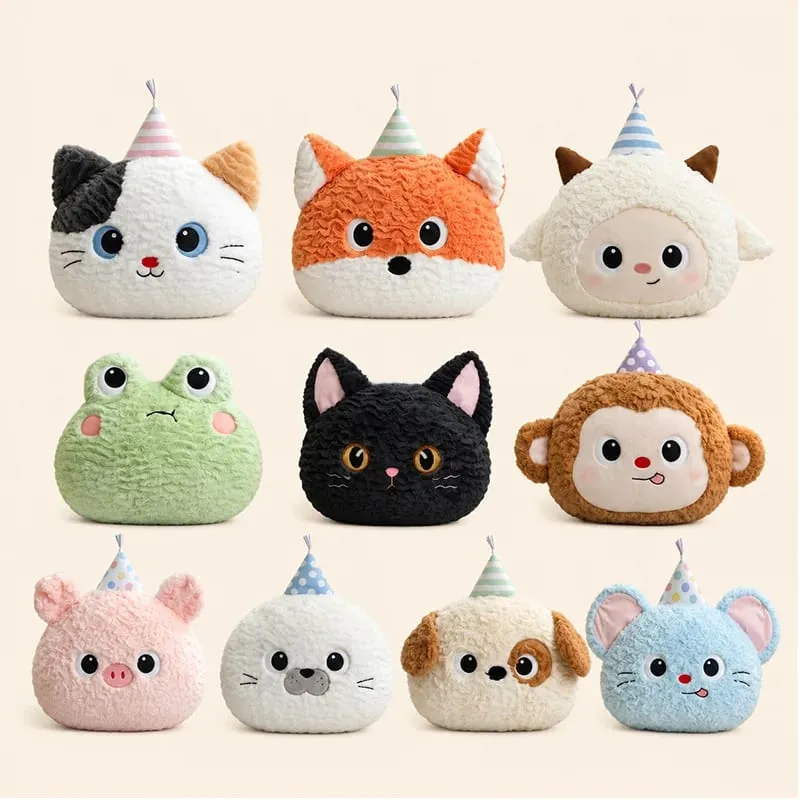 Cute Cartoon Animal Plush Pillow Soft Fluffy Pig Frog Cat Fox Sheep Kawaii Stuffed Cushion For Sofa Bedroom Home Decor Gift — image 8