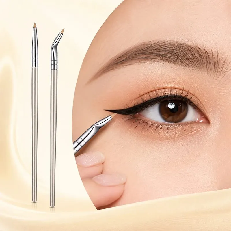 7 Pcs Professional Eye Makeup Brush Set Bent Angled Eyeliner & Concealer Brush Under Eye Aegyo Sal Tear Trough Shadow Tool — image 1