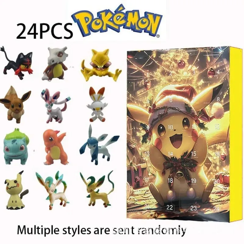 24 ΤΕΜ/Σετ Pokemon Christmas Advent Calendar Cute Pikachu Charizard PVC Μικρή φιγούρα anime Κουτί έκπληξη Δώρο γενεθλίων απόκριες — image 3