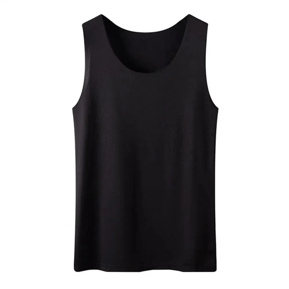 Women Bottoming Vest Ice Silk Seamless Sleeveless Pure Color Plus Size Stretchy Round Neck Dry Dry Cooling Camisole Basic Top 80 — image 10