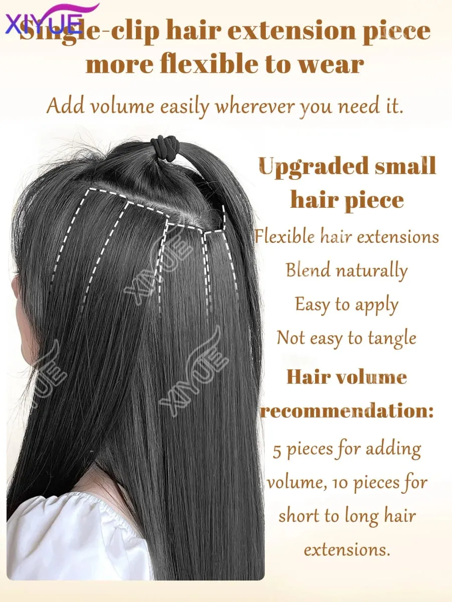 24 inch synthetic hair extension Wig patch invisible seamless for women 5-piece set straight to increase hair volume — image 4