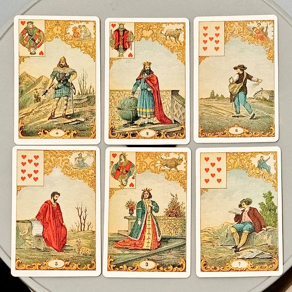 Vintage Antique Destiny Fortune Telling Cards 9*6cm 32-Card Oracle Deck Le Jeu Du Destin Antique Traditional Cartomancy Cards — image 3