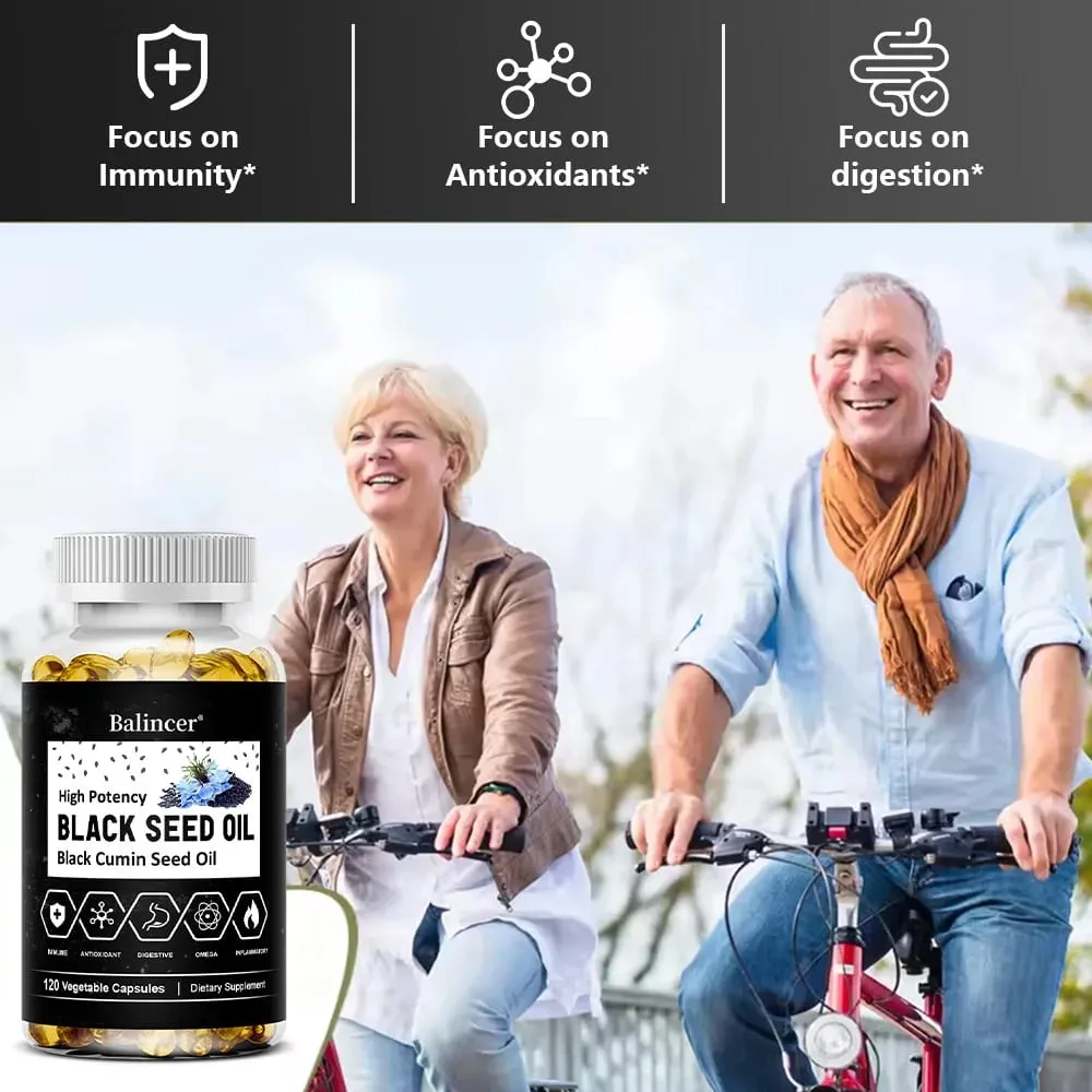 Black Cumin Seed Oil Capsules Cold Pressed Support Immune Cardiovascular Digestive Respiratory Health Skin and Hair Health — image 4