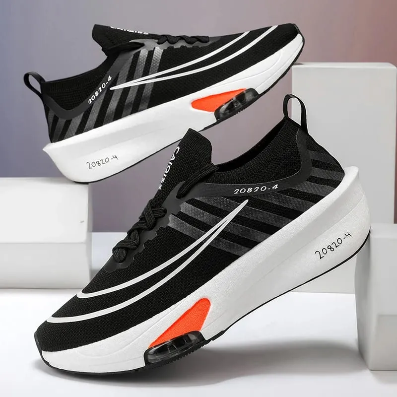 Men's Casual Sports Running Shoes - Lightweight Cushioning Sneakers with Breathable Toe Design and Non-Slip Sole - Suitable for Gym Jogging and Everyday Wear - All-Season Performance Shoes with a Dynamic Appearance Stable Fit Lace-Up Design